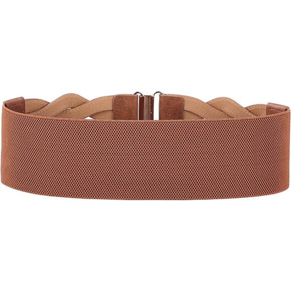 Women\'s Elastic Wide Belts Vintage Stretchy Belt Retro Fashion Cinch Belts